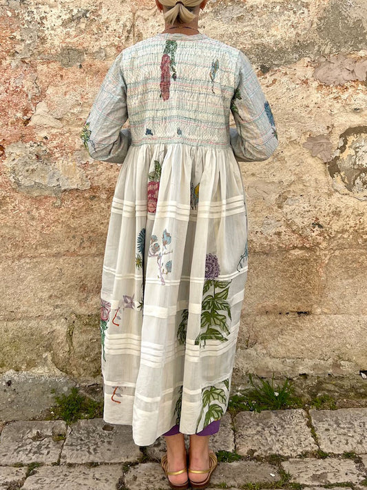 Embroidered Printed Loose Cotton Dress