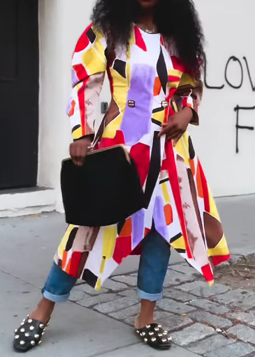 Colorblock Printed Jacket