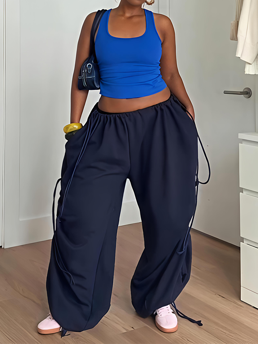 Adjustable Waist Loose Pants