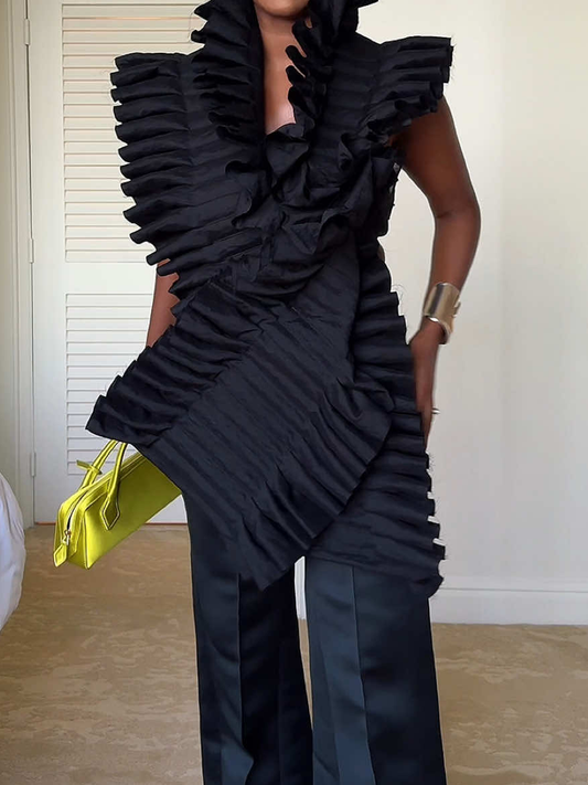 Asymmetric Pleated Top