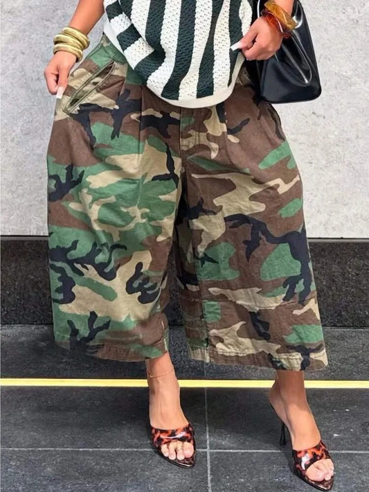 Women's Camo Wide-Leg Jeans