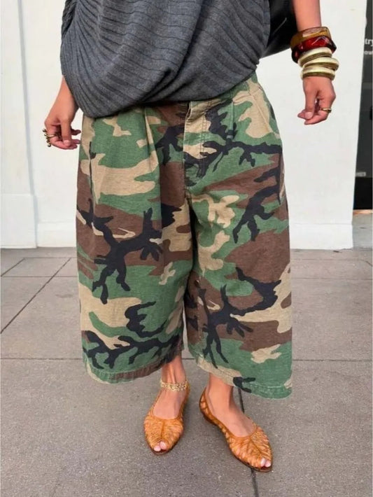 Women's Camo Wide-Leg Jeans
